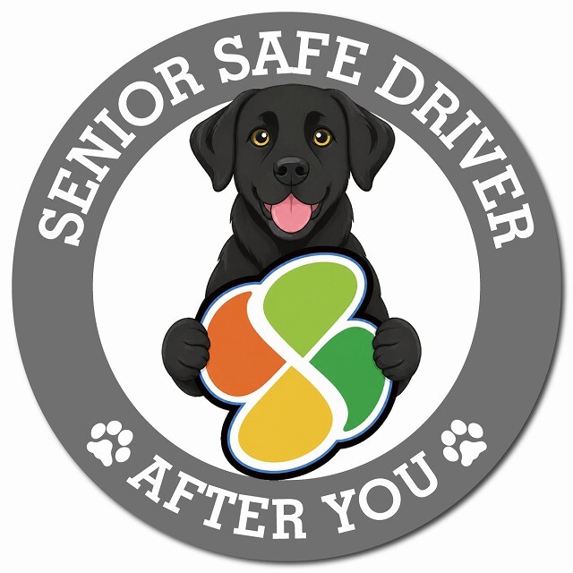 カーサイン 高齢者マーク SENIOR SAFE DRIVER ラブラドール マグネット 強力 直径13cm 肉球 日本製 車 ステッカー