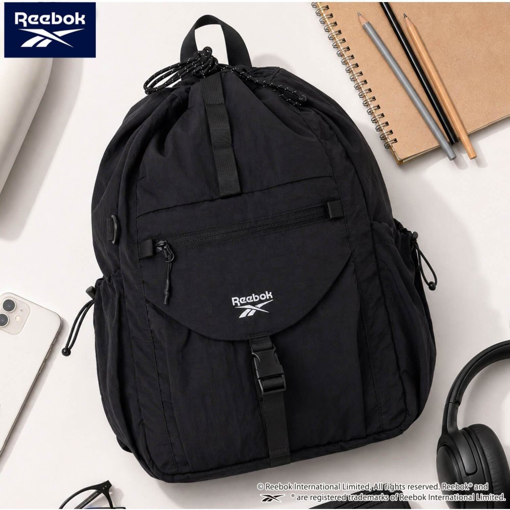 Reebok リーボック 3wayナイロンリュック ワンショルダーバッグ 約17L a4 軽量 軽い ドローコード 巾着 リュックサック レディース メンズ ユニセックス 通学 学生 高校生 通勤 大人 ナップサック シンプル アウトドア スポーツリュック ブランド 旅行 2026