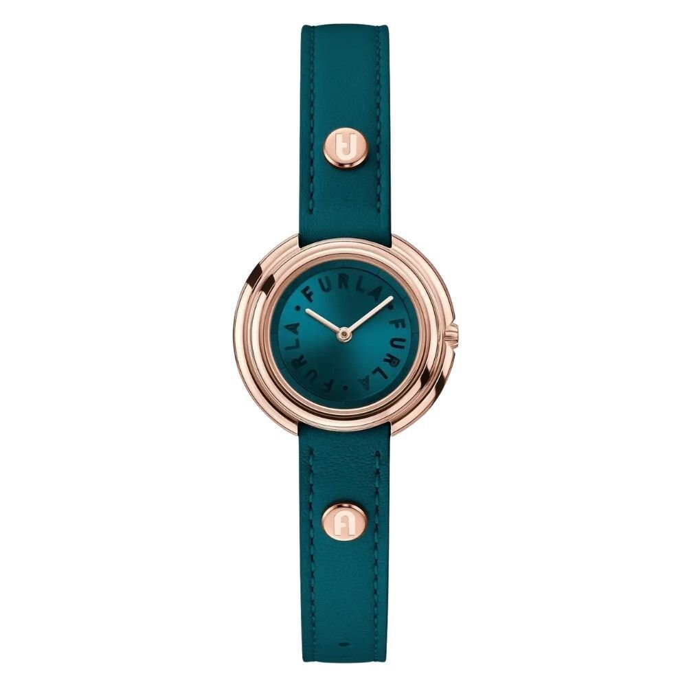 フルラ 腕時計 レディース アイコンシェイプ 29.5mm グリーン ブルーグリーン ローズゴールド レザー FURLA ICON SHAPE クオーツ プレゼント ギフト 女性 妻 誕生日 記念日 成人 卒業 入学