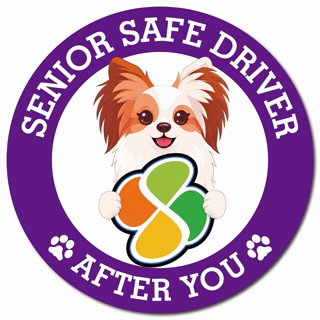 カーサイン 高齢者マーク SENIOR SAFE DRIVER ファレーヌ マグネット 強力 直径13cm 肉球 日本製 車 ステッカー