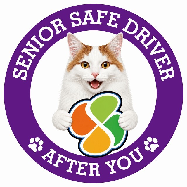 カーサイン 高齢者マーク SENIOR SAFE DRIVER ターキッシュバン ステッカー シール 直径13cm 肉球 日本製 車