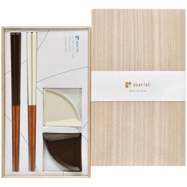 【ギフト対応無料】quartet.2PGift BOX brown/white ※送料無料(北海道・沖縄は除く)