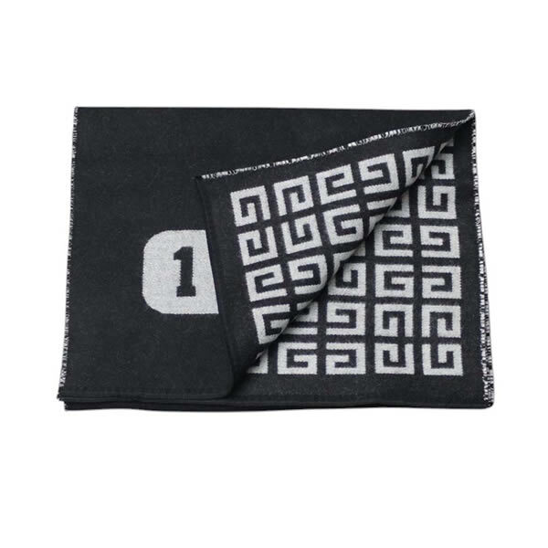 ジバンシィ GIVENCHY マフラー gv3518-j4968-1 ユニセックス ブラック シルバーホワイト