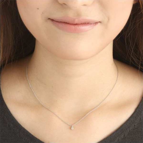 純プラチナ 0.1ct ダイヤモンド ネックレス ペンダント レディース 一粒 シンプル スキンジュエリー PT999 誕生石 プレゼント ギフト 記念日 誕生日