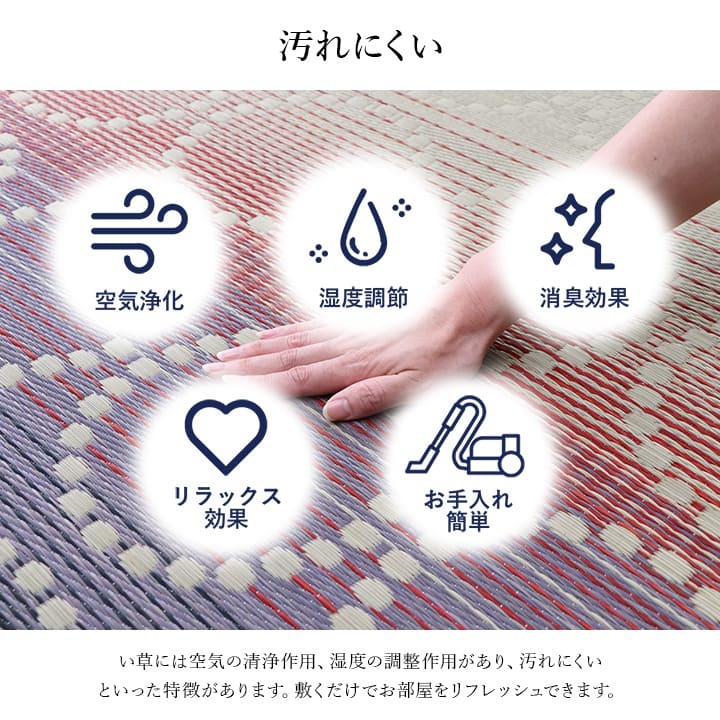 夏ラグ 夏用カーペット い草ラグ 和モダン柄 インテリア 節電 夏用 涼しい おしゃれ おすすめ 湿度調節 消臭効果 お手入れ簡単 約191×191cm