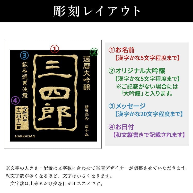 八海山 名入れ 日本酒 お酒 清酒 山田錦 米 大吟醸 オリジナル  名前入り プレゼント ギフト 面白い センス 定年退職 還暦祝い 退職祝い 男性 女性 お祝い 古希 喜寿 傘寿 米寿 卒寿 白寿 百寿 敬老の日