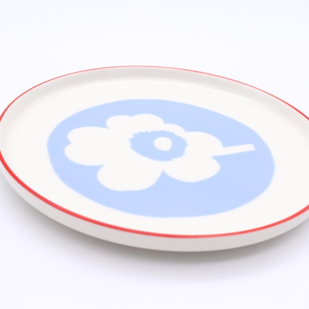 マリメッコ ウニッコ プレート 20cm ホワイト/ライトブルー/オレンジレッド marimekko UNIKKO 皿 食器 ギフト 耐熱 電子レンジ対応 結婚祝い プレゼント 贈り物