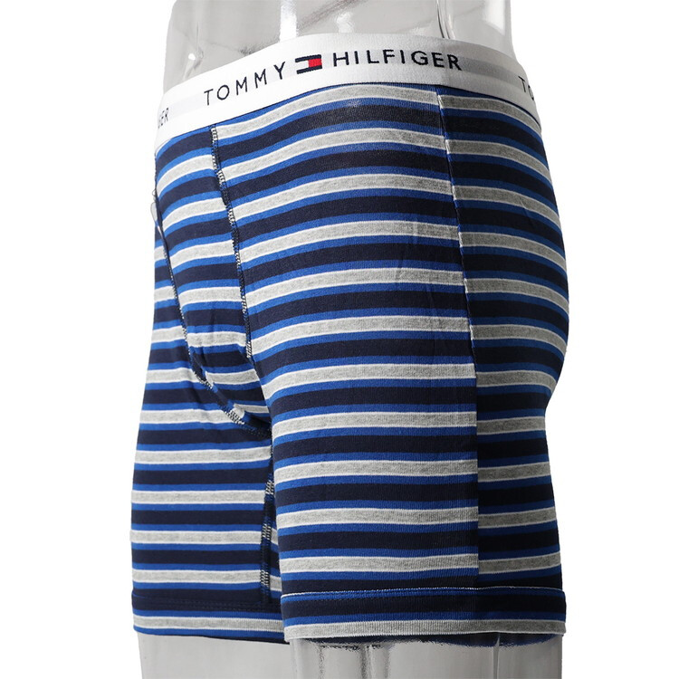 トミーヒルフィガー：COTTON CLASSICS ボクサーブリーフ 3PK（ブルーオムバ)[ボクサーパンツ/ 男性下着/ メンズインナー/人気ブランド/おすすめギフト/誕生日プレゼント/メンズファッション]