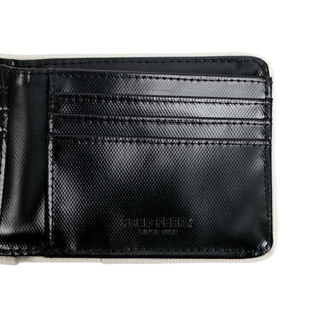 フレッドペリー FRED PERRY Coated Polyester Billfold Wallet 二つ折り財布 二折財布 l7305-d57 ユニセックス Black Ecru