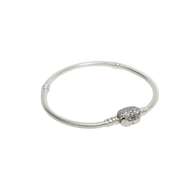 パンドラ PANDORA Moments Sparkling Heart & Snake Chain Bracelet アクセサリーブレスレット 590727cz-17 レディースシルバー