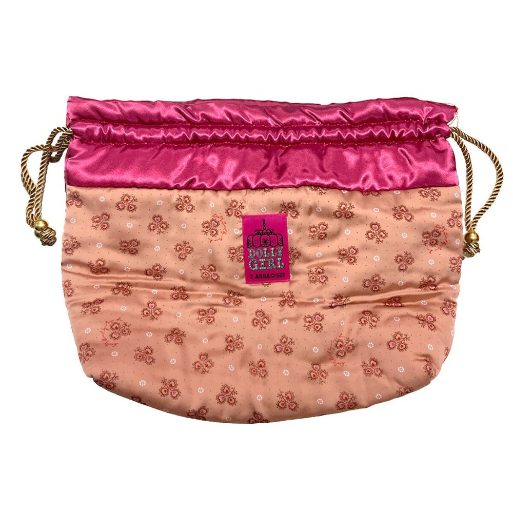 アナスイ ANNA SUI ドーリーガール バイ アナ スイ DOLLY GIRL バッグ 大判 巾着バッグ 大きめ ふわふわ 巾着ポーチ ピンク