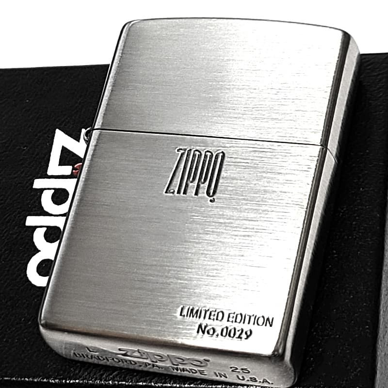 ZIPPOライター 限定モデル オールド ジッポ ロゴ ニッケル 古美仕上げ LIMITED EDITION エッチング彫刻 シリアルナンバー入り シンプル おしゃれ ギフト プレゼント シルバー メンズ レディース