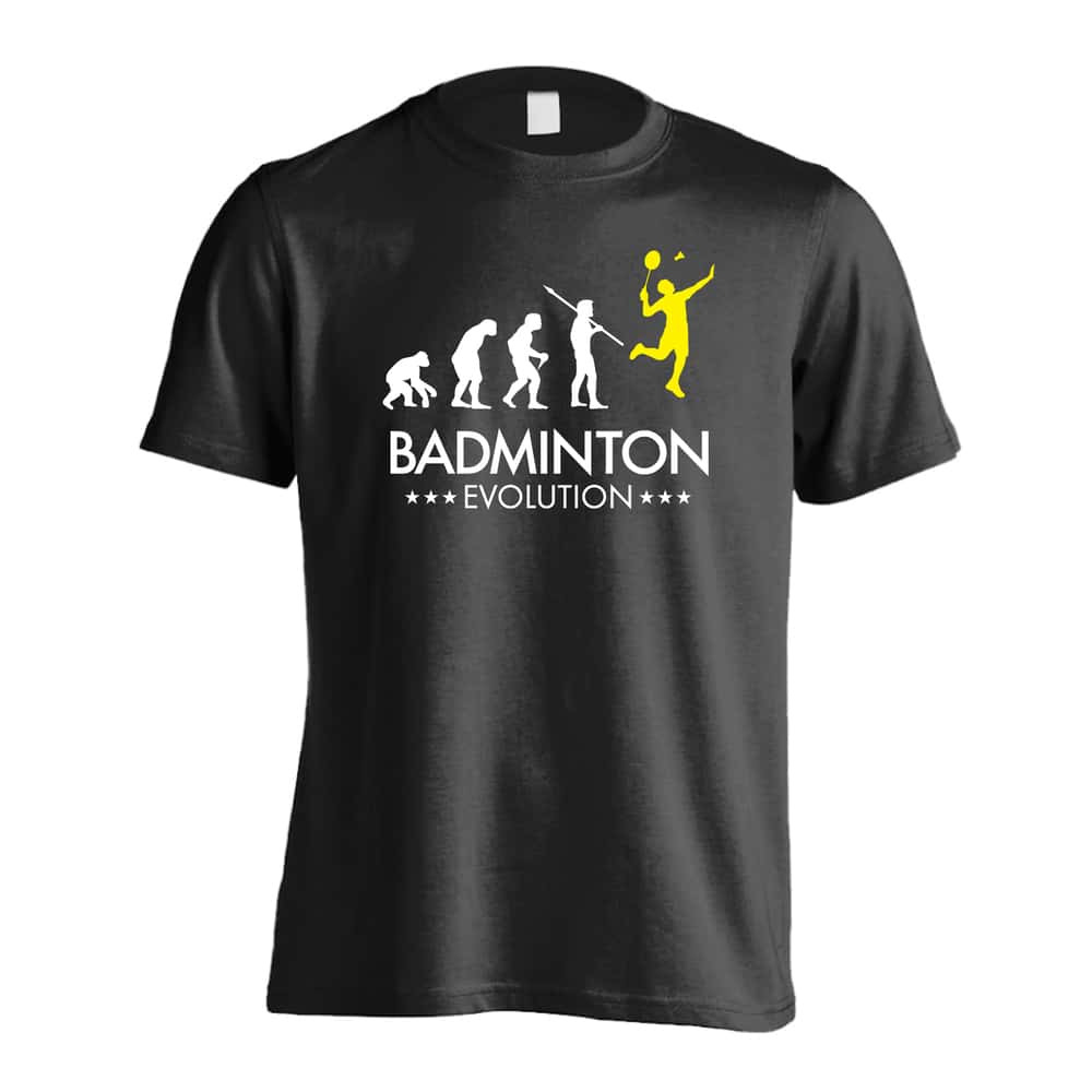 バドミントン Tシャツ 半袖 メンズ ウェア レディース 練習着 ジュニア ドライ おもしろ tシャツ 速乾 名入れ スポーツ 女子 男子 チーム おしゃれ 文字入れ 「バドミントンエボリューション」 アートワークスコウベ 【送料無料】