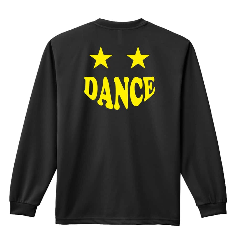 ダンス ロンT 長袖 Tシャツ メンズ 練習着 レディース ジュニア ウェア ドライ おもしろ tシャツ 名入れ おしゃれ キッズ 文字入れ無料 「スマイルダンススター」 アートワークスコウベ 【送料無料】