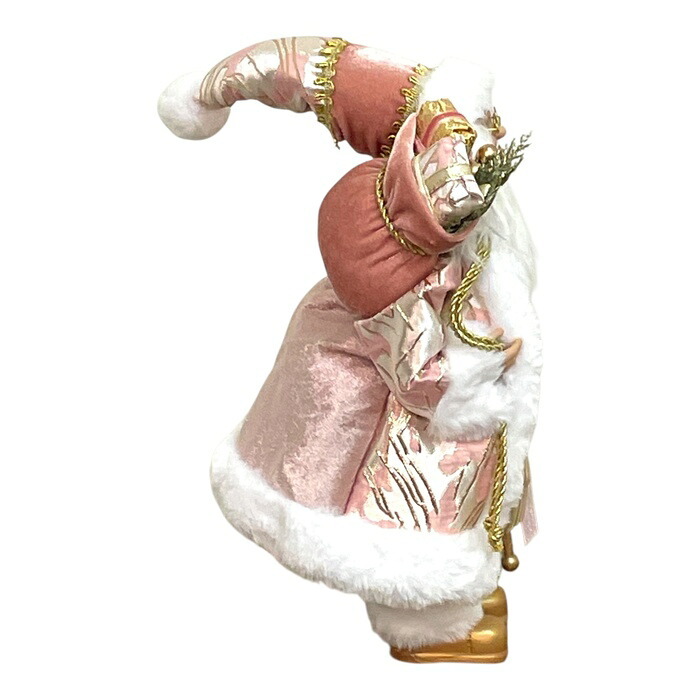 ヨーロピアンスタイルサンタクロース ピンク 高さ30cm クリスマス オブジェクリスマスグッズ オーナメント ノエル 人形 ドール 北欧 置物