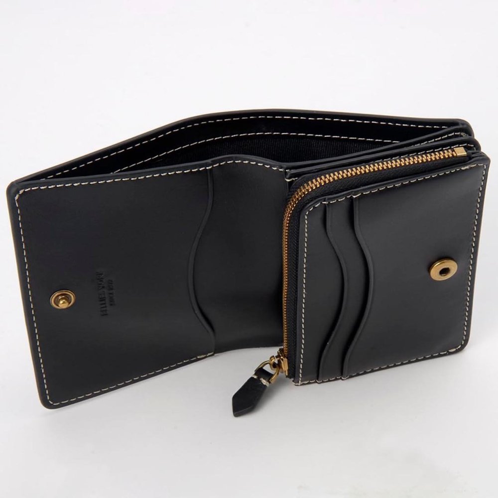 ベリーズヨーク　BELLIES YORK　コンパクト財布　二つ折り財布　BYTM1916BK　ブラック　黒色　ベジタブルタンニン　イタリアンレザー　牛革　”エイジングを楽しむ革小物”