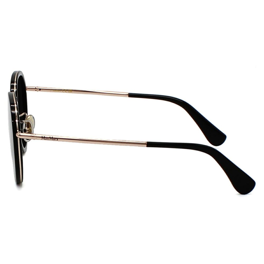 マックスマーラ Max Mara サングラス ノーズパッド UVカット アイウェア ラウンド ボストン MM0148-K/S 01A 57 メンズ レディース ユニセックス ブラック+グレー 海外正規品