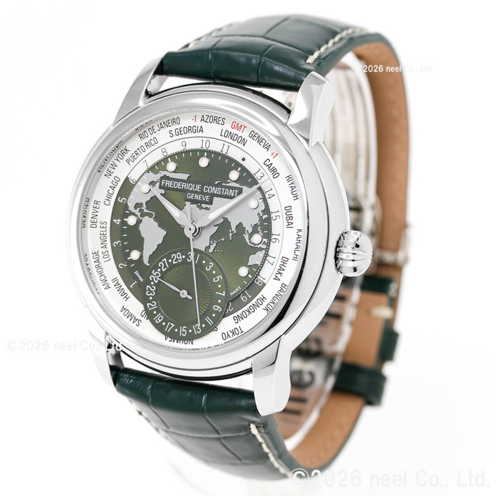 フレデリック・コンスタント FREDERIQUE CONSTANT クラシック ワールドタイマー マニュファクチュール 世界限定718本 FC-718KWM4H6 腕時計 自動巻き メンズ
