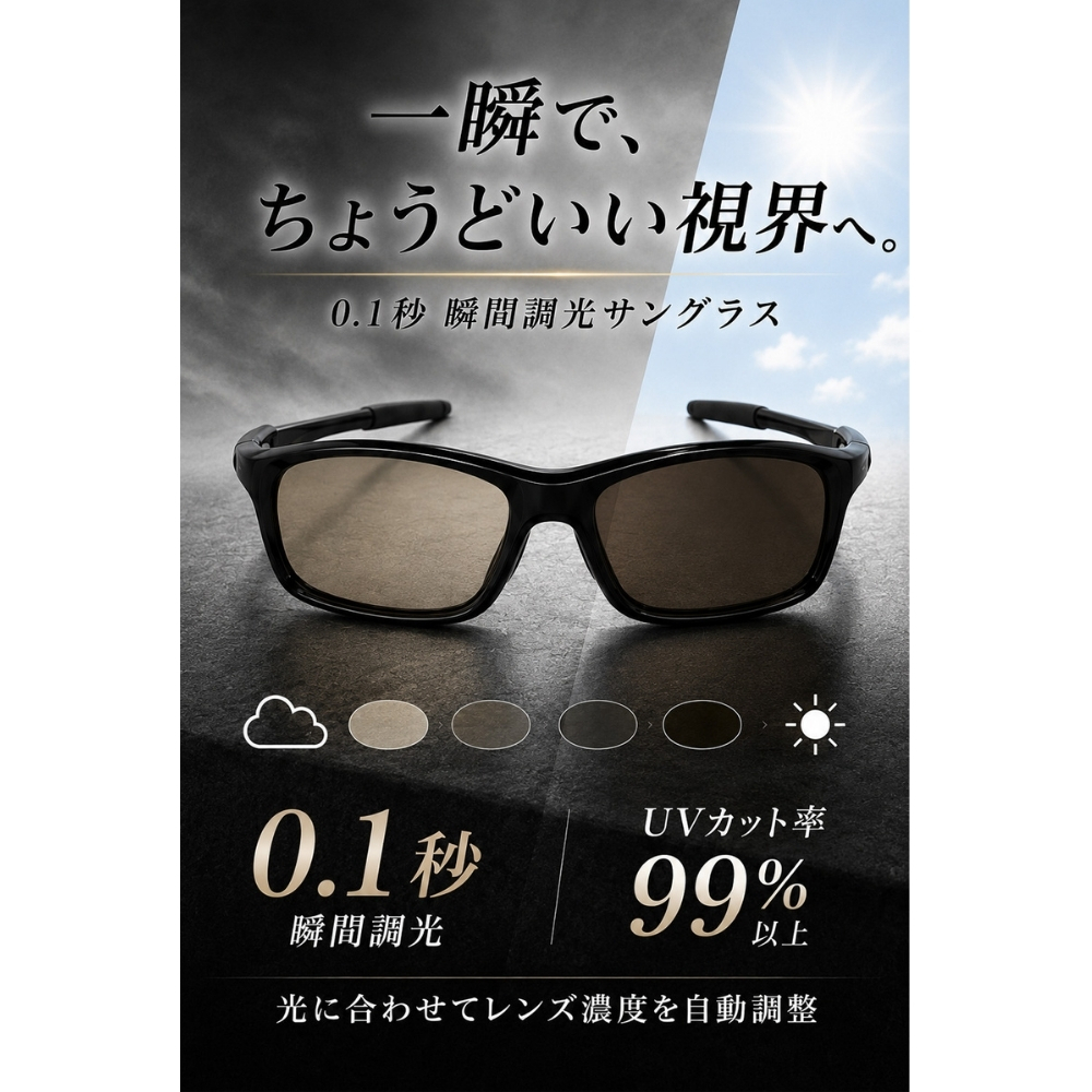 【ラッピング無料】Gran Walker グランウォーカー 偏光サングラス 瞬間調光 UV400 ギフト 車用品 日除け 日焼け対策 自転車 ゴルフ サングラス メンズ キャンプ