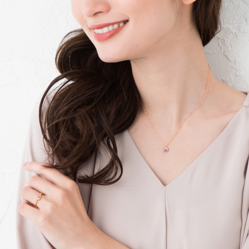 オーダーメイド しずく ネックレス 誕生石 2石 Ties K18 18金 18K K10 10金 10K プラチナ ドロップ型 雫 女性 レディース 誕生日 記念日 プレゼント ギフト 誕生日プレゼント 20代 30代 40代 妻 彼女 天然石 ダイヤモンド ダイヤ ルビー 小さい 小さめ ピンクゴールド ゴールド 選べる 金属アレルギー対応 金属アレルギー