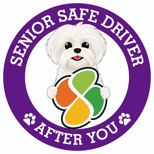 カーサイン 高齢者マーク SENIOR SAFE DRIVER マルシーズー ステッカー シール 直径13cm 肉球 日本製 車