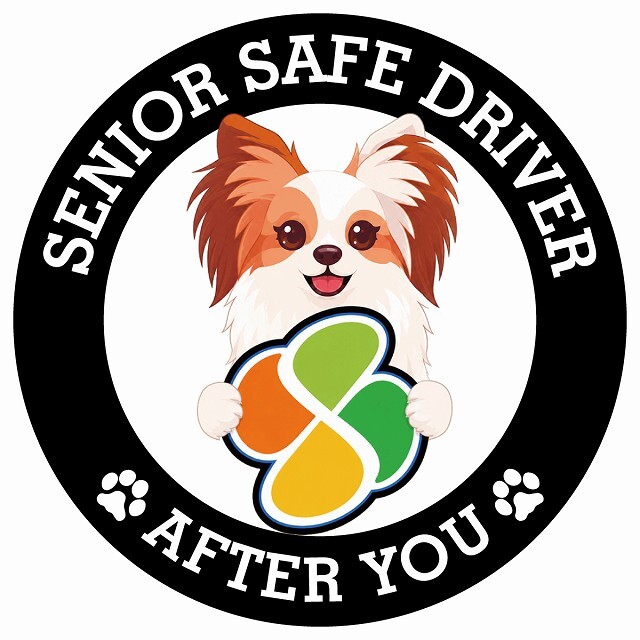 カーサイン 高齢者マーク SENIOR SAFE DRIVER ファレーヌ ステッカー シール 直径13cm 肉球 日本製 車