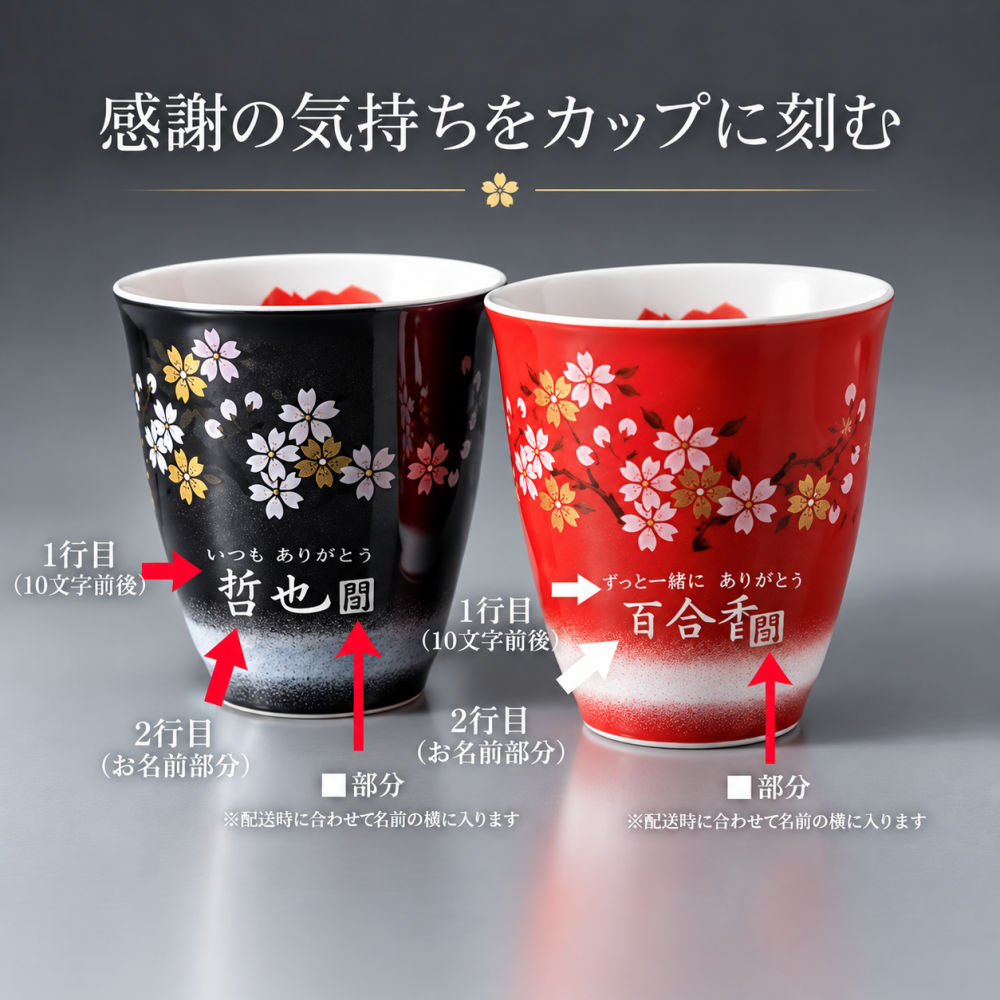 退職 異動 名入れ 有田焼 陶器 開運赤富士 縁起の良い　焼酎カップ  単品　木箱入り　還暦祝　退職祝い　