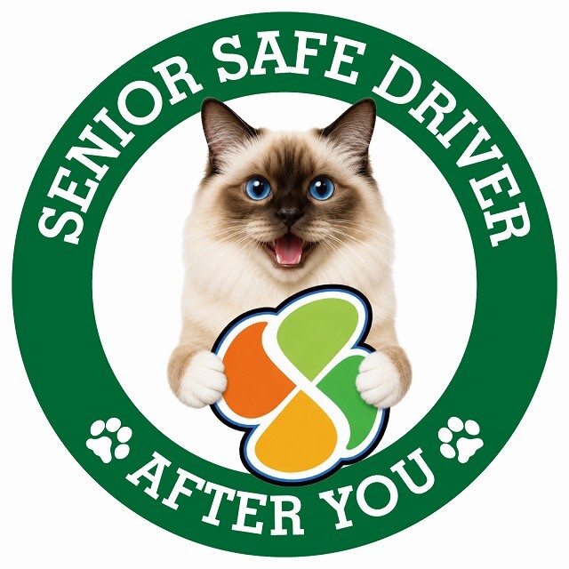 カーサイン 高齢者マーク SENIOR SAFE DRIVER バーマン ステッカー シール 直径13cm 肉球 日本製 車
