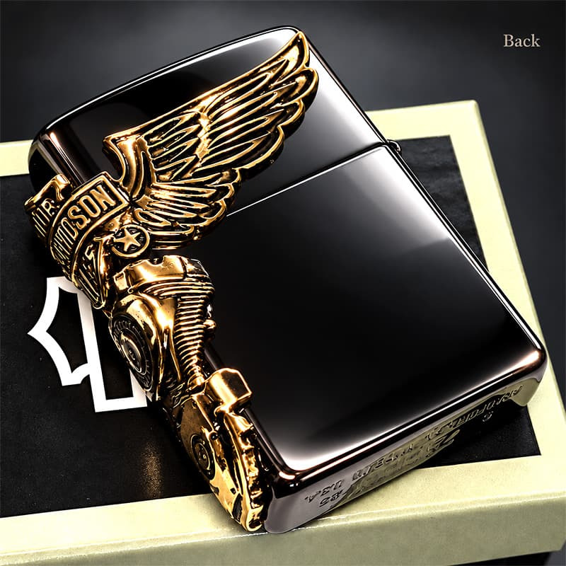 ジッポ ライター ハーレー ダビッドソン ZIPPO ブラック チタン加工 かっこいい 3面大型メタル イーグル HARLEY-DAVIDSON 日本国内限定モデル ジッポー ギフト
