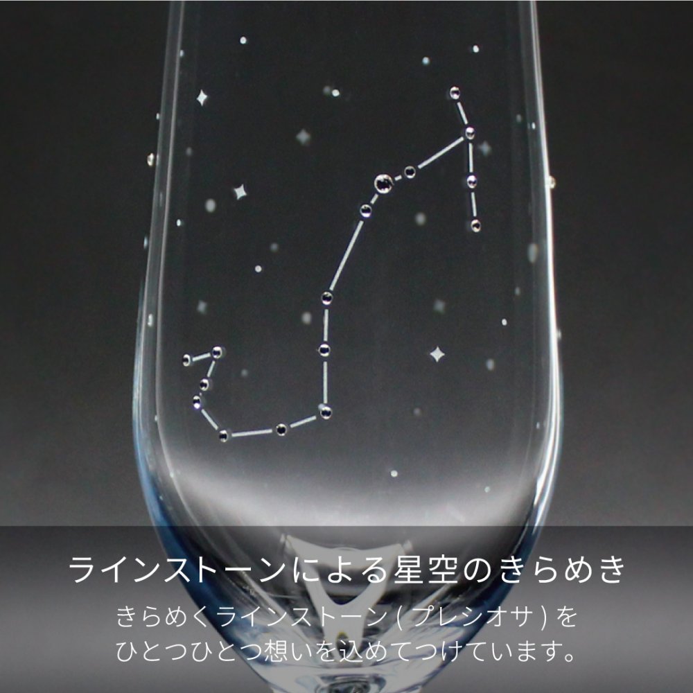 星座のグラス 「ラインストーンきらめく 12星座のタンブラーグラス／ペアセット 」