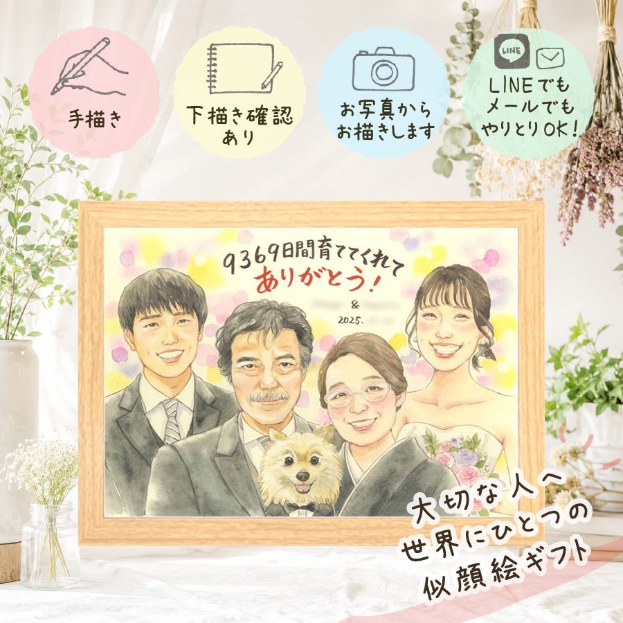 サンクスボード 似顔絵 ギフト 名入れ 贈り物 手描き プレゼント サンクスボード 結婚式 婚礼 感謝 披露宴 新郎 両親 親族 新婦 修正無料 名入れ 下書き確認 宝物 サプライズ そっくり 親孝行 感謝ボード 婚礼 思い出 披露宴 感謝の品 白寿祝い オリジナル ブライダルギフト 米寿祝い 喜寿祝い お祝い返し 還暦祝い お祝いの品 イラスト カラフル 大人数