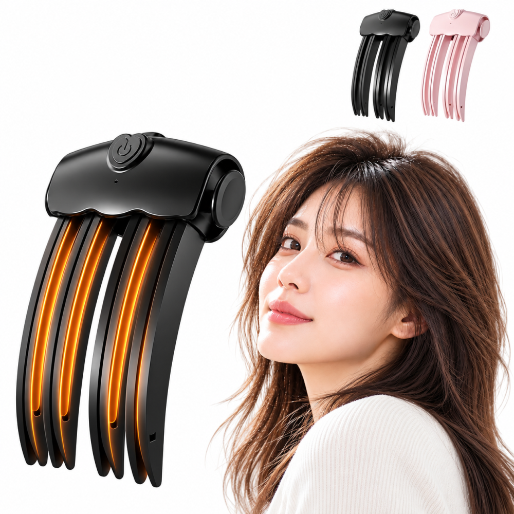 【2色展開】ヒートふわ盛りクリップ DF-02 コードレス 前髪クリップ ヘアクリップ 前髪立ち上げ トップ ボリュームアップ 2段階温度 85℃・100℃ USB Type-C メンズ レディース