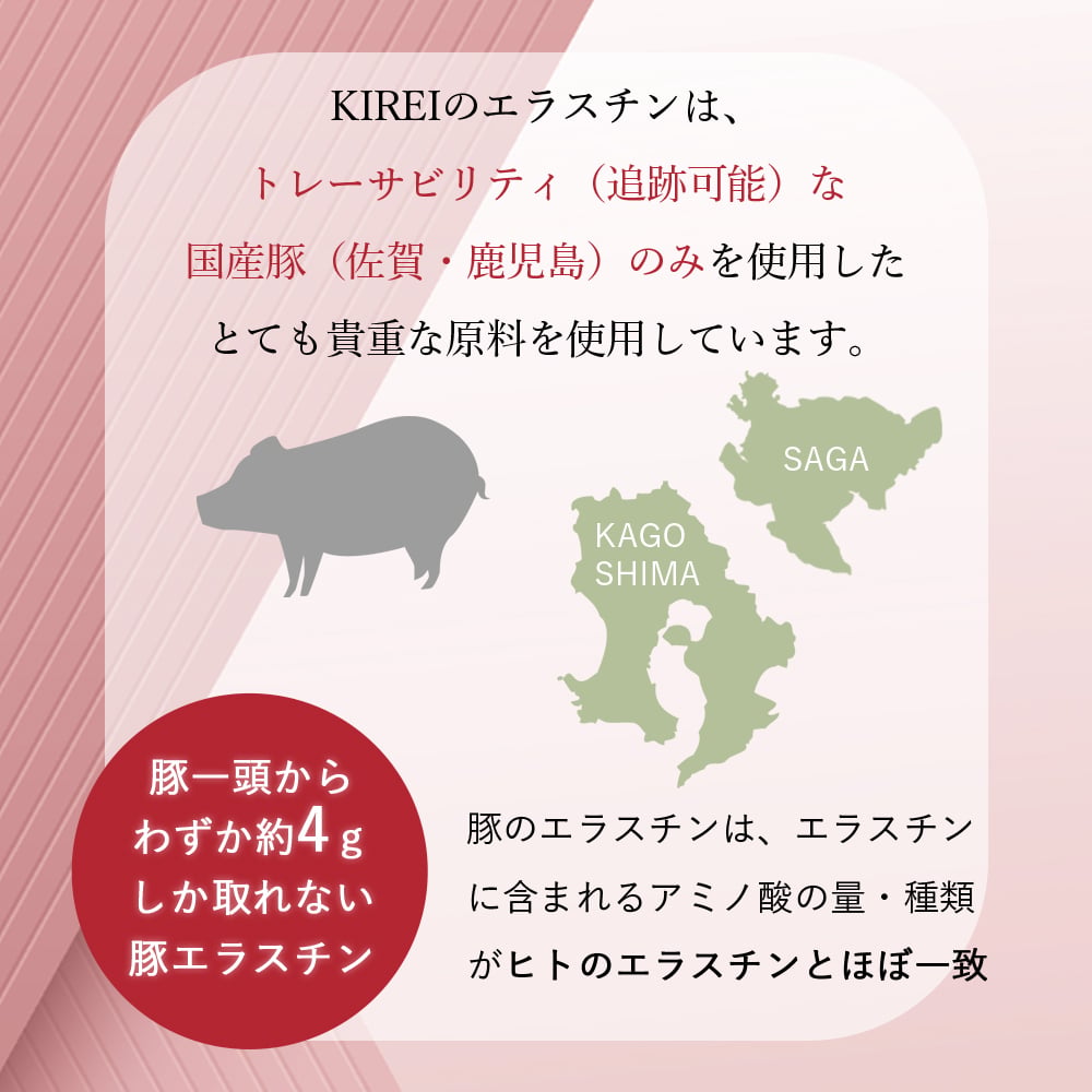 【パッケージ変更】季令（KIREI） エラスチンカプセル 100粒 高純度エラスチン 100％天然由来 コラーゲン エラスチン ヒアルロン酸 エイジングケア スキンケア キレイ 無着色 合成保存料・香料不使用 ACTLAND
