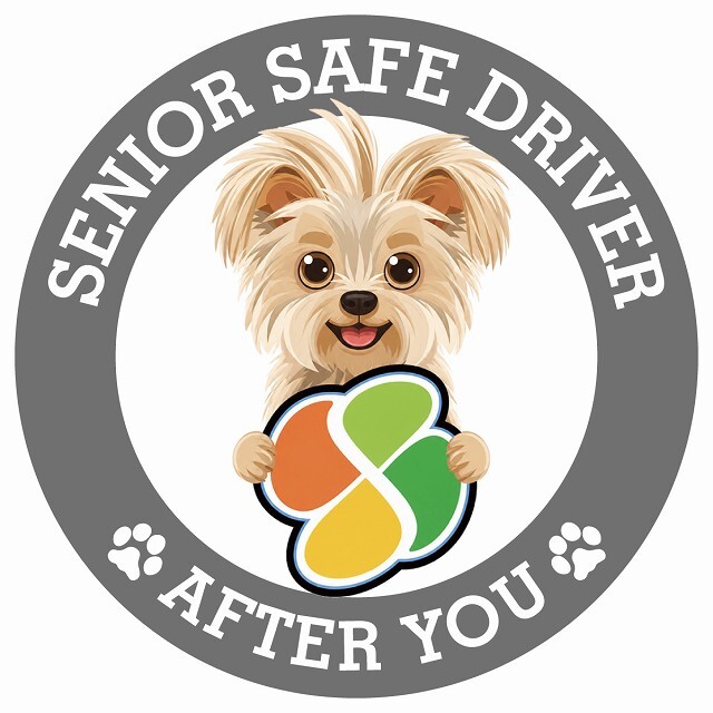 カーサイン 高齢者マーク SENIOR SAFE DRIVER ヨーチー ステッカー シール 直径13cm 肉球 日本製 車