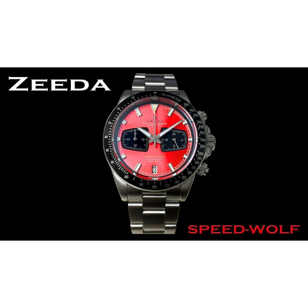 ジーダ ZEEDA スピードウルフ SPEED-WOLF GT-RED 腕時計 メンズ メカニカルクォーツ クロノグラフ SPW-GRD