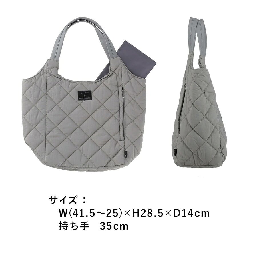 【ROOTOTE】 1331 LT.ラウンド.パルーティ.Quilt-C トートバッグ 小さめ 通勤 仕事 軽量 手持ち 仕切り付き 撥水 レディース おしゃれ プレゼント ブラック