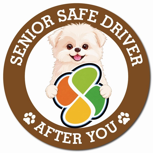 カーサイン 高齢者マーク SENIOR SAFE DRIVER シーポメ マグネット 強力 直径13cm 肉球 日本製 車 ステッカー