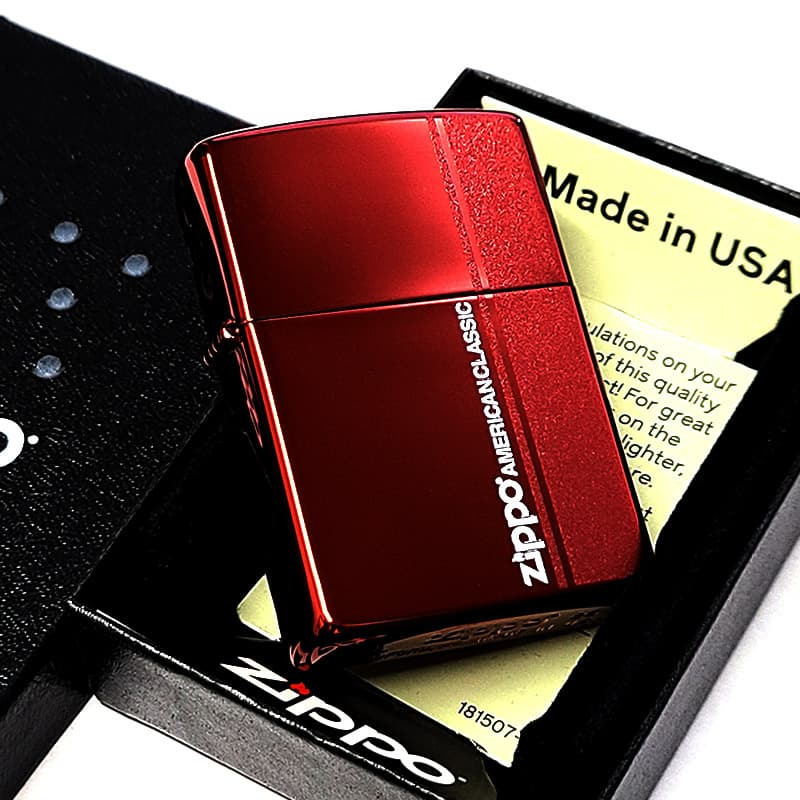 ZIPPO ライター スマートライン イオンレッド おしゃれ ジッポ ロゴ 赤 シンプル かっこいい レディース メンズ プレゼント ギフト