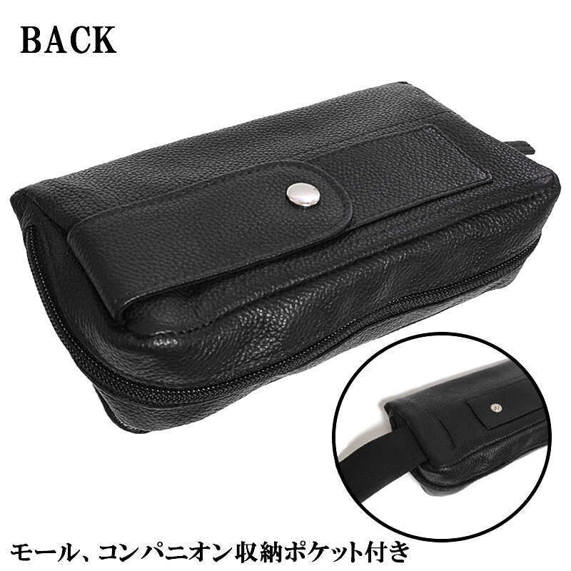 パイプポーチ 黒 2本用 CHACOM ファスナー ポケット フラップ仕様 喫煙具 合皮製 タバコ 収納 皮 シャコム ブラック おしゃれ かっこいい メンズ 高級 ギフト プレゼント