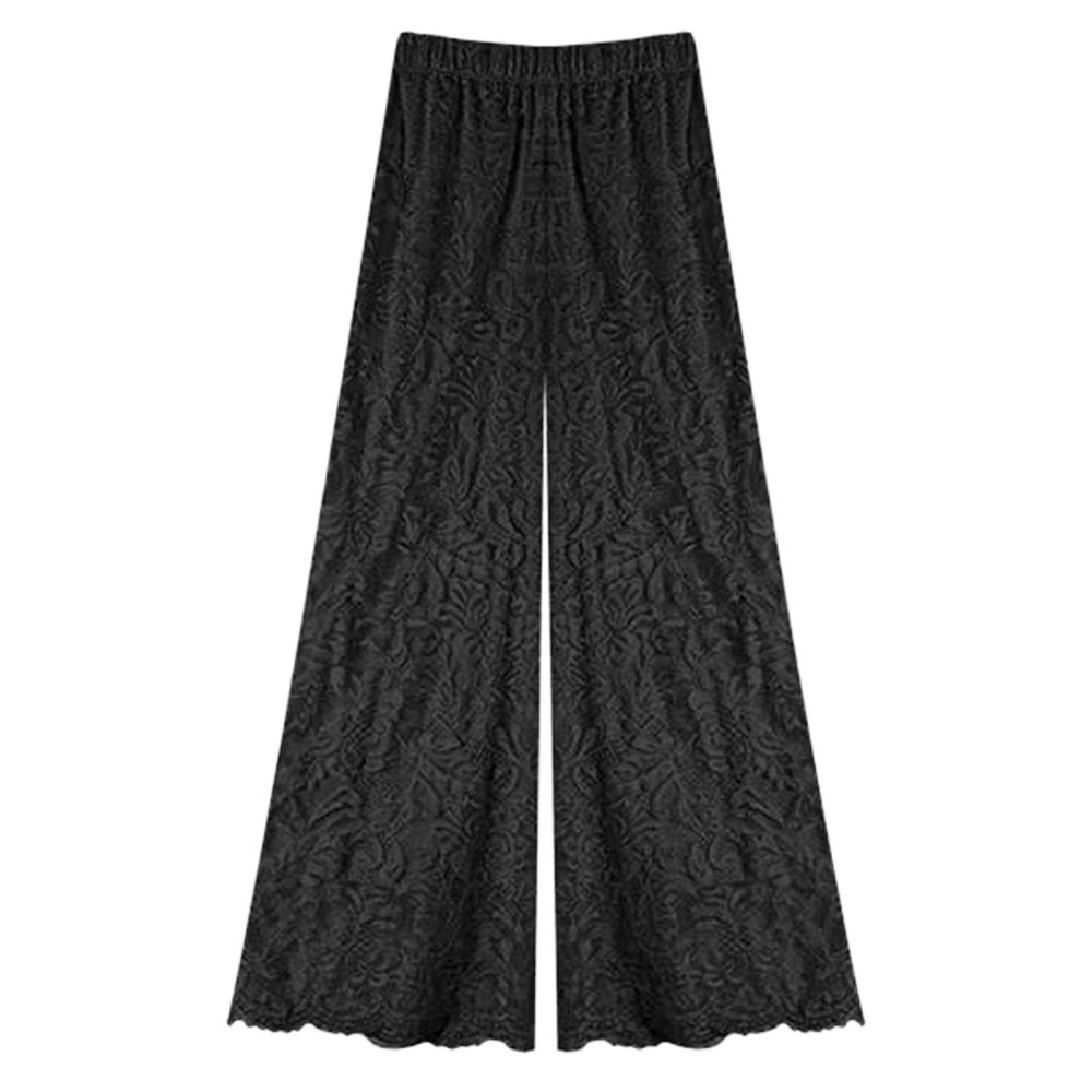 総レース ロングペチパンツ レディース ペチコート レースパンツ 見せパン 裏地付き ウエストゴム レイヤード 重ね着 ワンピース スカート インナー 
