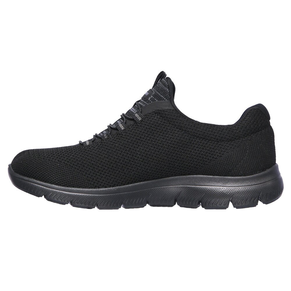 スケッチャーズ レディース スニーカー サミッツ クール クラシック SKECHERS 149206W スリッポン ワイド幅 軽量 ブラック 黒 ウォーキング 歩きやすい　