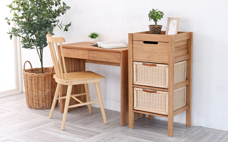 チェスト アジアン家具 収納 キャビネット シェルフ ラタン バスケット 天然素材 チーク無垢木製 籐 3段 スリム アジアン 衣類洋服収納 シャツ収納 北欧 韓国インテリア ナチュラル 新生活