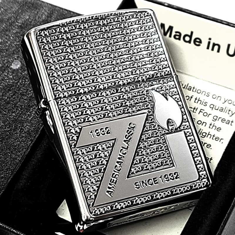 ZIPPO ライター アンティーク シルバー ニッケル 古美仕上げ 銀 ジッポ ロゴ クラシック エッチング彫刻 おしゃれ かっこいい メンズ ギフト プレゼント