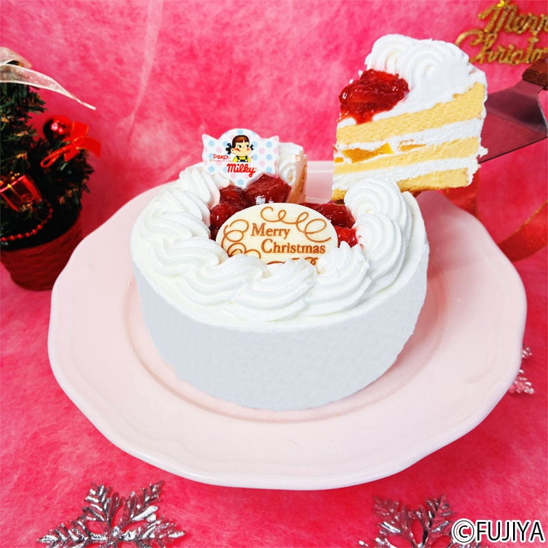 不二家 公式 クリスマス ミルキーケーキ 4号 苺 桃 ペコちゃん 送料無料