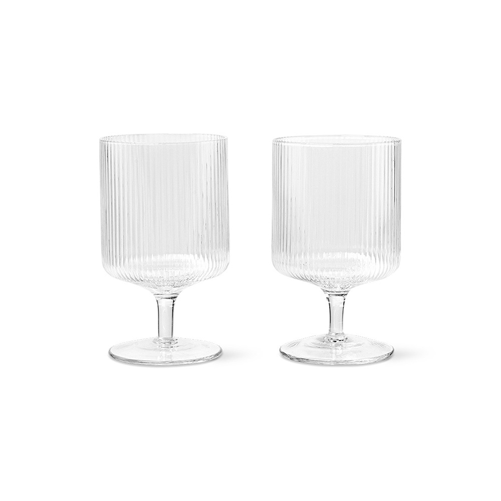 ferm LIVING ファームリビング Ripple リップル ワイングラス 2脚セット 北欧 グラス セットワイン用 赤ワイン 白ワイン デザートカップ インテリア 雑貨 キッチン おしゃれ スタッキング ペア 高級 デザートグラス