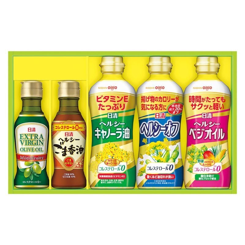 【ギフト対応無料】お歳暮・冬ギフト 日清オイリオ オリーブオイル&バラエティオイルギフト (OV-25N) ※送料無料(北海道・沖縄は除く)