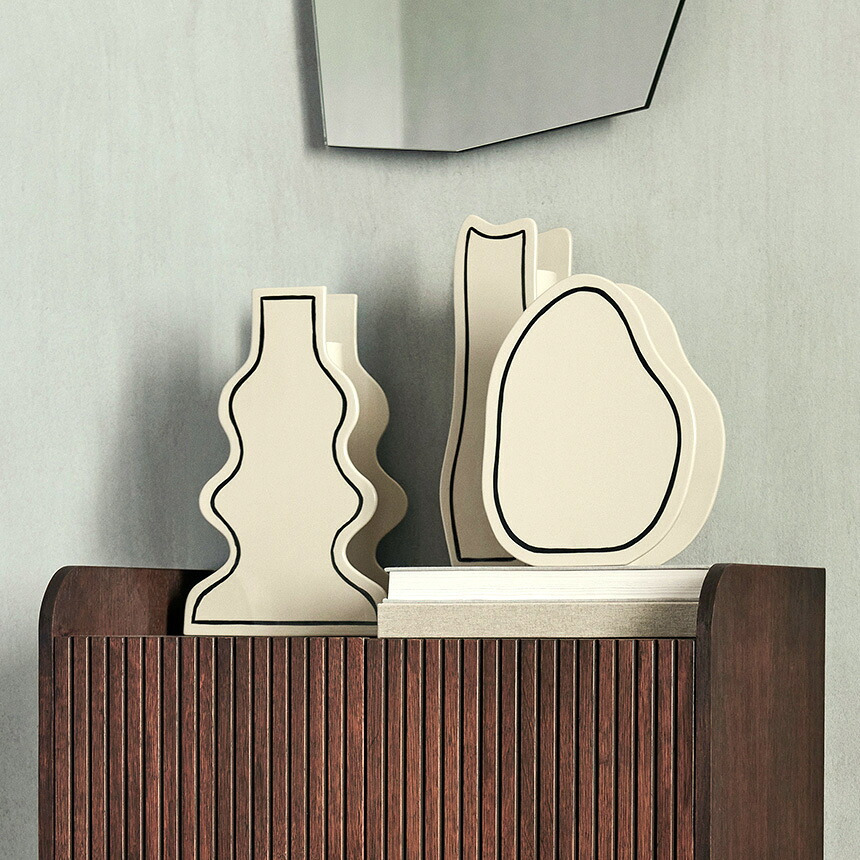ferm LIVING ファームリビング 二次元アートの不思議な花瓶 ペーストベース  Slim 北欧花瓶 おしゃれ フラワーベース 雑貨 インテリア 陶器 プレゼント ギフト おすすめ 北欧雑貨 北欧インテリア インテリア雑貨