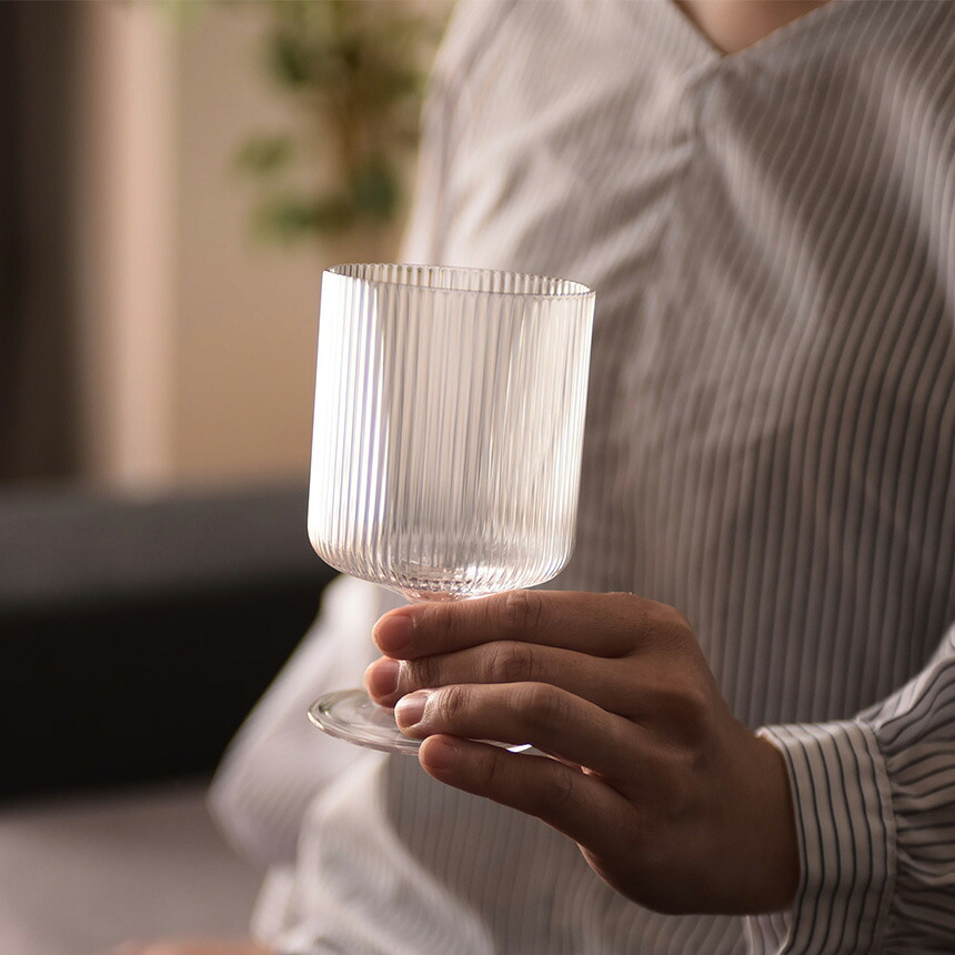ferm LIVING ファームリビング Ripple リップル ワイングラス 2脚セット 北欧 グラス セットワイン用 赤ワイン 白ワイン デザートカップ インテリア 雑貨 キッチン おしゃれ スタッキング ペア 高級 デザートグラス