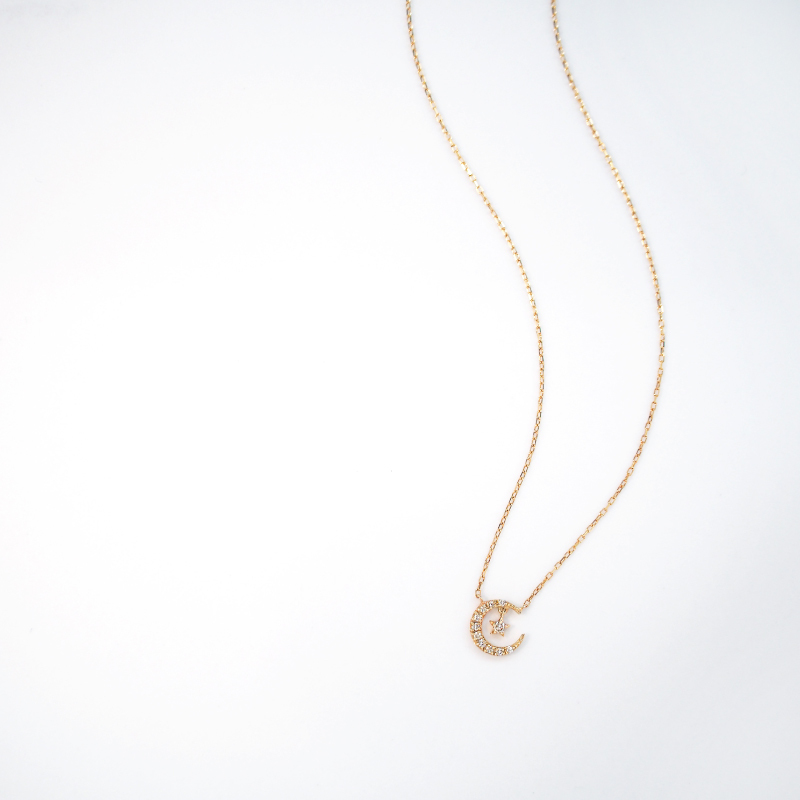 ダイヤモンド ネックレス 0.07ct 三日月 星 月 K10 K18 10K 18K 10金 18金 プラチナ 女性 レディース 誕生日 記念日 プレゼント ギフト 誕生日プレゼント 10代 20代 30代 40代 妻 彼女 スター ムーン ゴールド ホワイトゴールド ピンクゴールド イエローゴールド ダイヤ 揺れる アクセサリー アレルギー対応 金属アレルギー