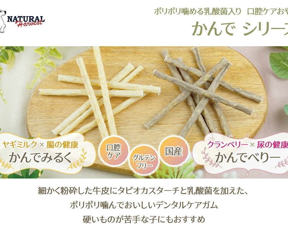 ナチュラルハーベスト NaturalHarvest 国産 かんでべりー 犬用おやつ 10本